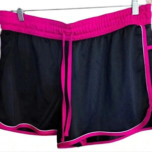 Made For Life Fuschia Pink Black Running Shorts PXL Quick‎ Dry